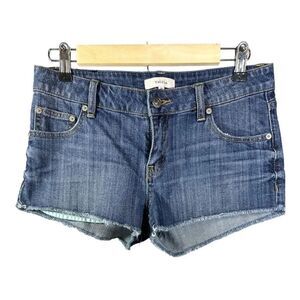 TALULA Women’s Low Rise Distressed Denim  Jean Shorts Blue Size 28